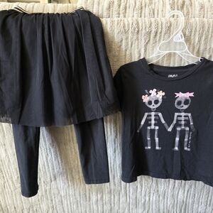 Gymboree Black Graphic Top and Skirt Set